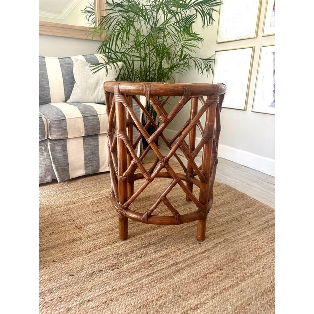 1980s 1980s Chinese Chippendale Rattan Table Base For Sale - Image 5 of 5