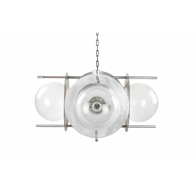 Vintage Space Age Chandelier lamp realized in Italy in 1970. 4 Lights. Wired and in woking condition. Up to 250V...