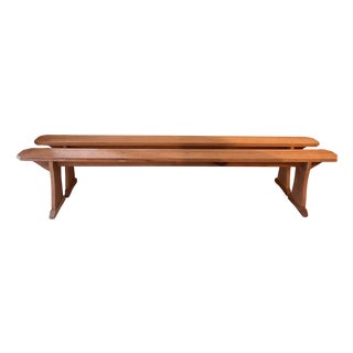 Wooden Benches, Set of 2 For Sale