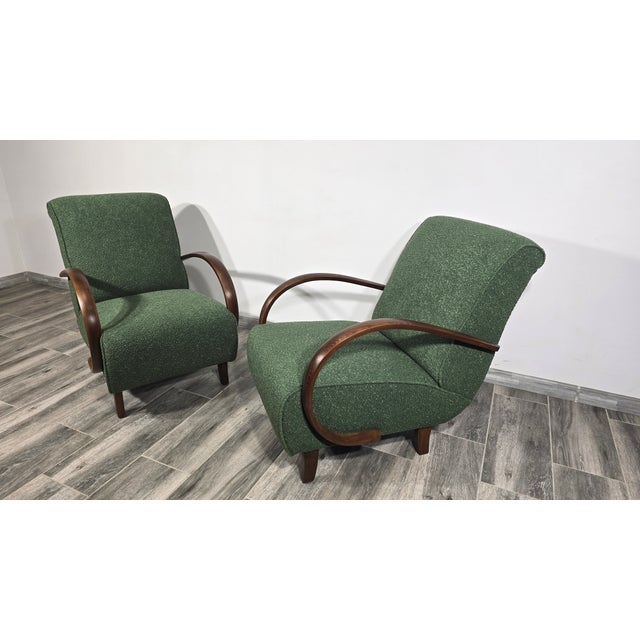 Lounge Chairs by Jindrich Halabala, 1940s, Set of 2 For Sale - Image 9 of 11