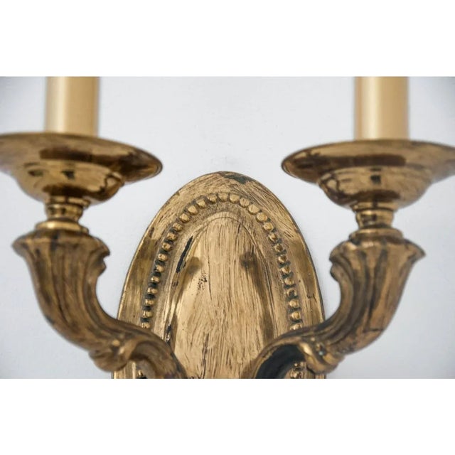 Gold Mid 20th Century Wall Lamps, 1950s, Set of 2 For Sale - Image 8 of 9