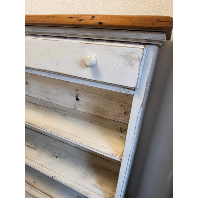 Design Plus Gallery presents a White Bookshelf with Tan Top in Rustic/Shabby Chic Style. The Shelving is made from natural...