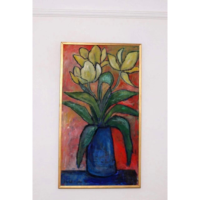 Elisabeth Sellergren, Bold Flower Motif, 1978, Oil on Panel, Framed For Sale - Image 17 of 17