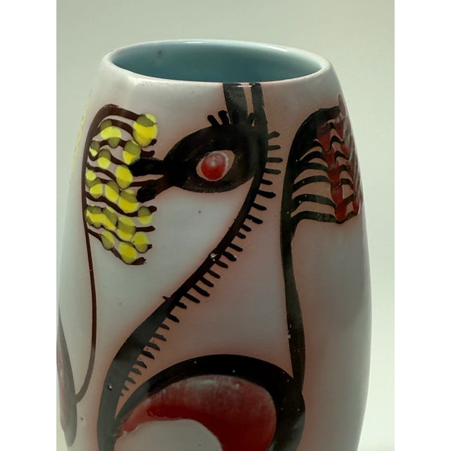 Mid 20th Century Hand Painted Ceramic Vase With Stylized Horses For Sale - Image 9 of 9