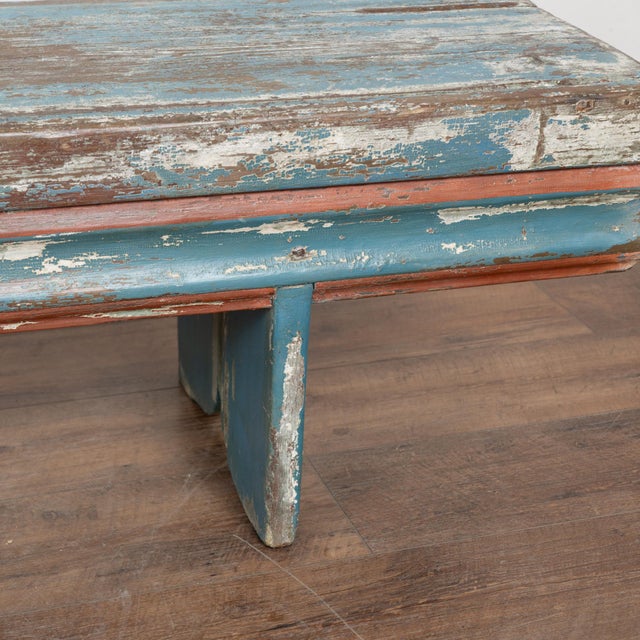 Late 19th-Century Swedish Original Blue Painted Bench For Sale - Image 13 of 15