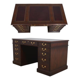 Henkel Harris Moore Leather Top Executive Desk For Sale