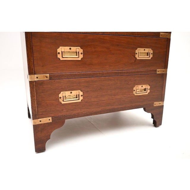 Vintage Military Campaign Style Chest of Drawers, 1930 For Sale - Image 9 of 10