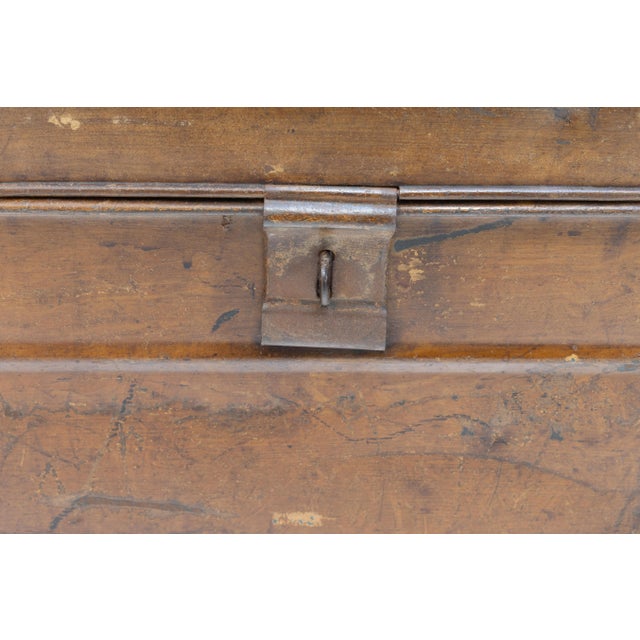 Antique Tin Trunk, 1900 For Sale - Image 6 of 9