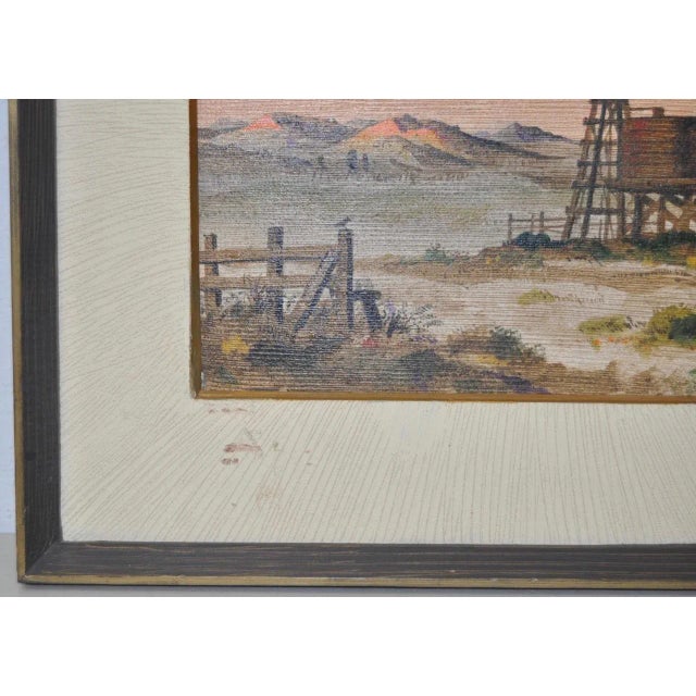 Forrest Hibbits "California Country Farm" Oil Painting c.1970 For Sale - Image 5 of 8