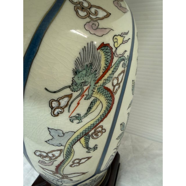 Ethan Allen Ethan Allen Chinoiserie Ceramic Table Lamp For Sale - Image 4 of 12