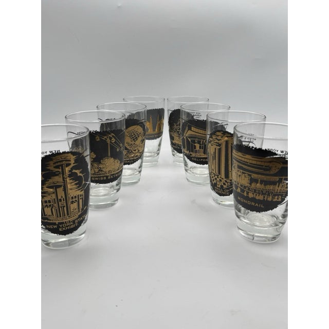 1964-65 New York World's Fair Iced Tea Glass Set of 8 Souvenir Glasses 14oz For Sale - Image 9 of 9