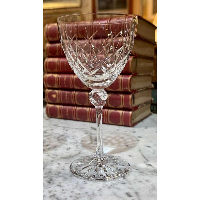 Crystal Stemmed Bolero Model Glasses from Daum, Set of 4, in Good conditions. Designed 1950 to 1959