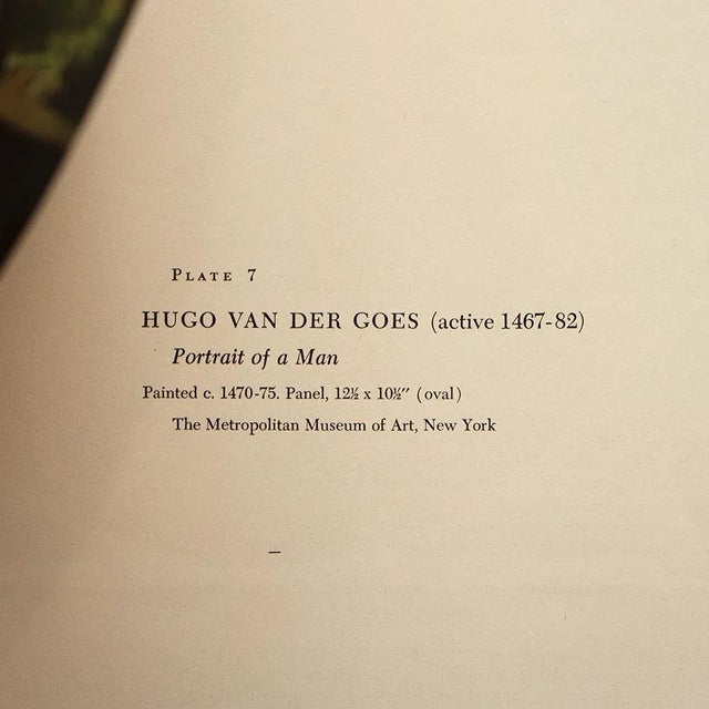 1950s 1956 After Hugo Van Der Goes "Portrait of a Man", Vintage Full-Color Print For Sale - Image 5 of 8