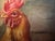 Vintage Signed Rooster and Chickens Oil Painting Farmyard Hen Scene, Gold Frame For Sale - Image 4 of 12