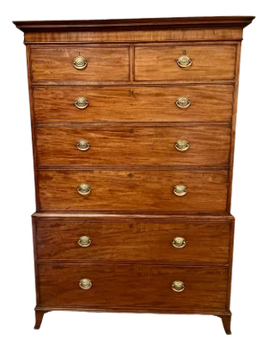 George III Figured Mahogany Chest on Chest, 1780s
