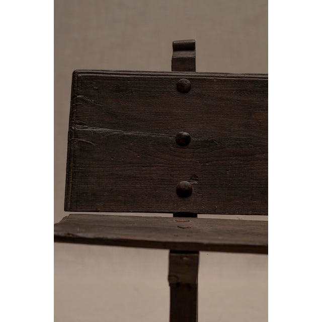 Brown Vintage Oak Hallway Bench For Sale - Image 8 of 15