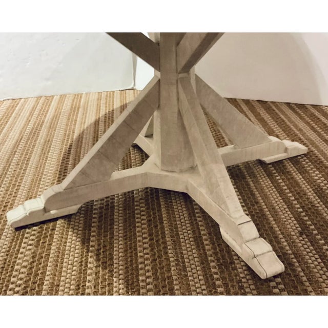 Jonathan Charles Jonathan Charles Organic Modern White Washed Lazy Susan Dining Table For Sale - Image 4 of 5