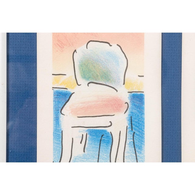 A pair of lithographs in color titled “New Chair & Old Chair” by Peter Max. Hand-signed in pencil on the lower right with...