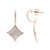 Contemporary 14K Rose Gold Plated .925 Sterling Silver Round-Cut Diamond Accent Dangle Rhombus Earrings (H-I Color, I2-I3 Clarity) For Sale - Image 3 of 5
