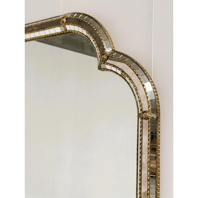 Large Spanish Gilt Brass and Smoked Mirror, 1980s For Sale - Image 9 of 13