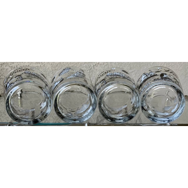 Circa 1980 “Aloha Hawaii”-Themed Lowball Glasses Attributed to Federal Glass – Set of 4 For Sale - Image 10 of 18