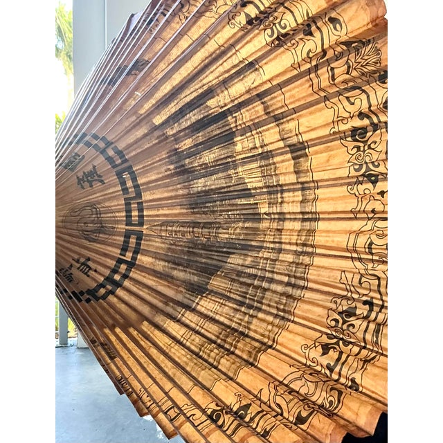 Chinoiserie Vintage Boho Asian Patinated Paper Parasols - Set of 2 For Sale - Image 3 of 12