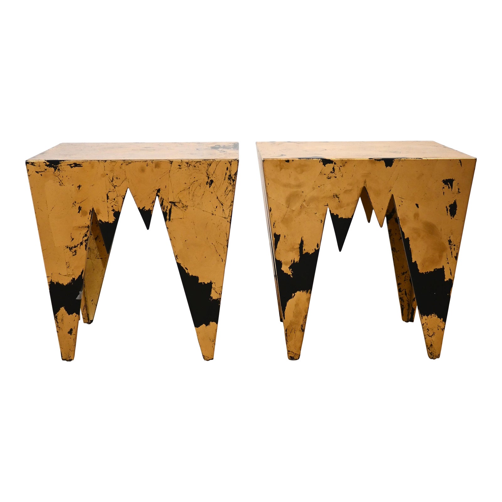Contemporary Jagged Gueridon Tables, a Pair | Chairish