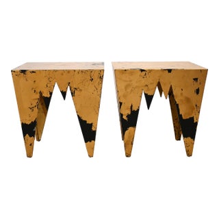 Contemporary Jagged Gueridon Tables, a Pair For Sale