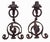 Traditional Andirons Antique Hand Wrought Iron - A Pair For Sale - Image 3 of 3