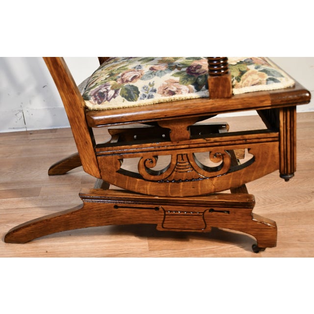 1890s Antique Victorian Eastlake Carved Oak Rocking Chair | Chairish