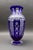Mid-Century Modern Mid 20th Century Bohemian Czech Cobalt Blue Cut to Clear Crystal Vase With Sawtooth Rim For Sale - Image 3 of 10