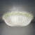 Mid-Century Modern Traditional Italian White Graniglia" Budino"Murano Glass Flush Mount in 70' Style With Green Trimming For Sale - Image 3 of 6