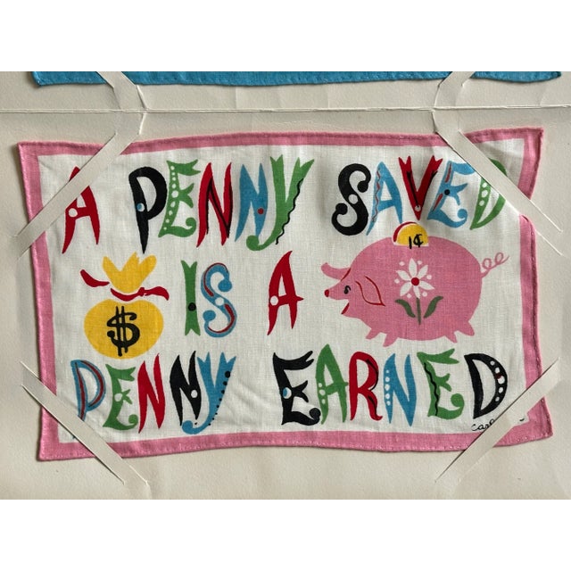 Vintage Linen Cocktail Napkins by Carl Tait Set of 8 For Sale - Image 10 of 12