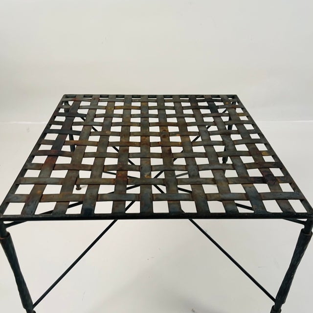 1960s 1960s Patinated Wrought Iron Ottoman by Mario Papperzini for John Salterini, Attributed For Sale - Image 5 of 5