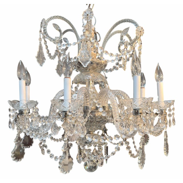1950’s Venetian Crystal 8 Lite Chandelier.