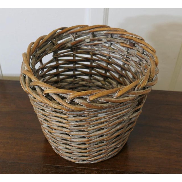 Wicker Waste Paper Basket For Sale - Image 3 of 8