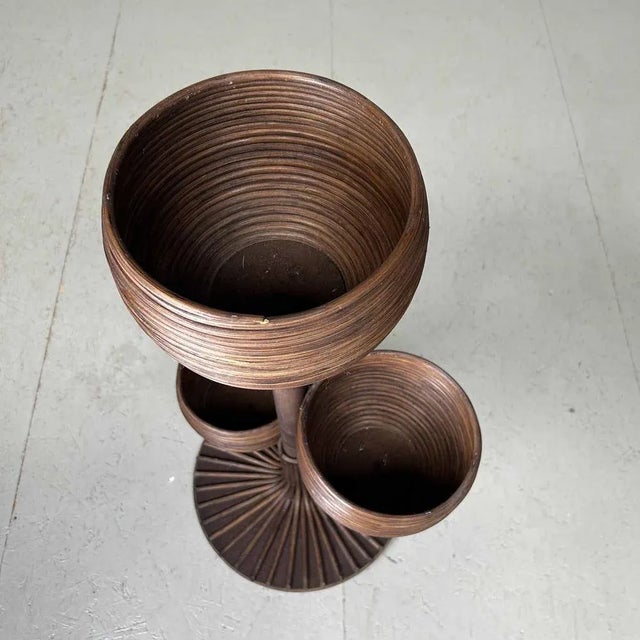 Boho Chic Rattan Plant Stand, 1970s For Sale - Image 3 of 13