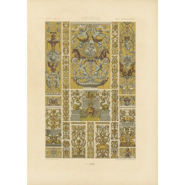 After Racinet, 17th Century Grotesque Ornament Mythical and Architectural Motifs, 1869, Print For Sale - Image 11 of 11