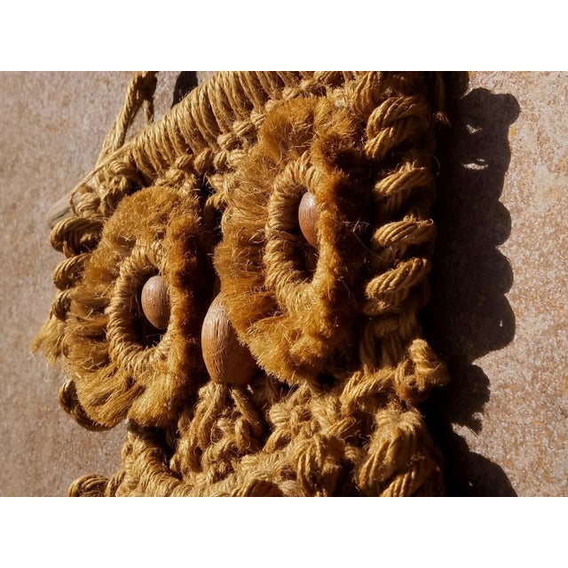 One (of a pair) sculpture or wall hanging representing a stylized owl, Handcrafted, Brutalist, Tribal, Modern Rustic,...