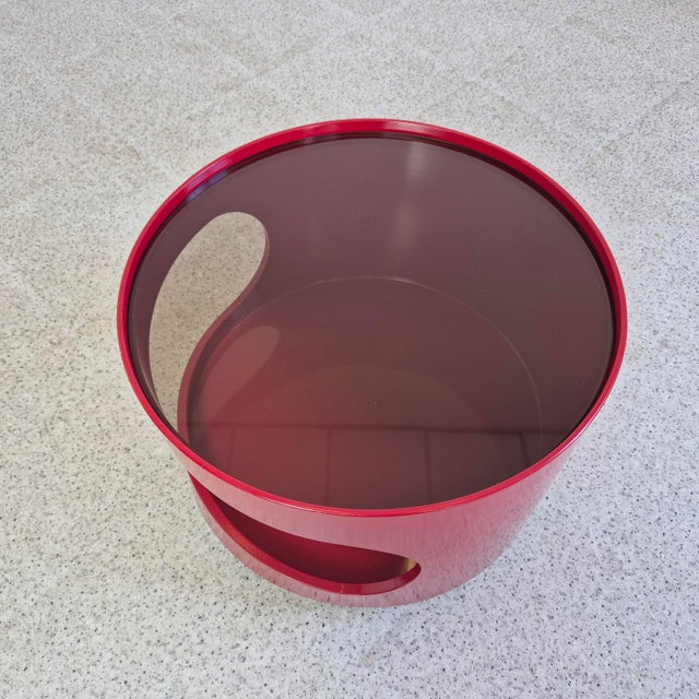 Red Space Age Side Table from Opal, Germany, 1970s For Sale - Image 8 of 9