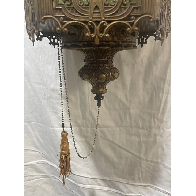 Vintage Brass Swag Lamp For Sale In Jacksonville, FL - Image 6 of 7