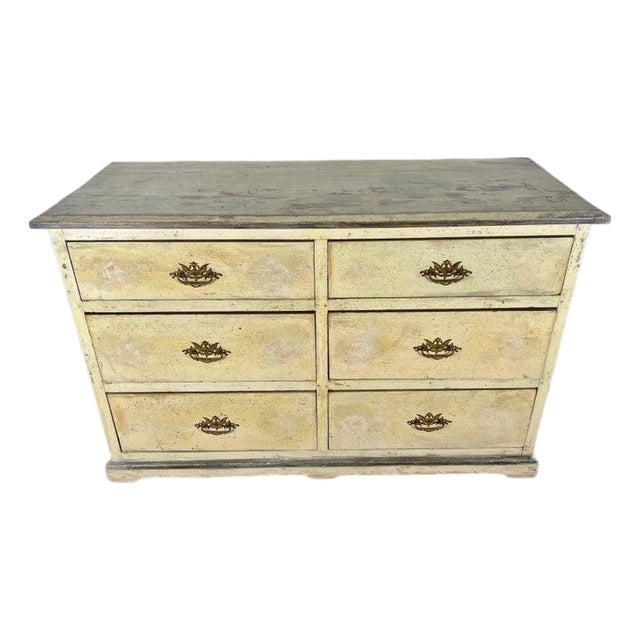 19th C. Gustavian Style Chest of Drawers W/ Brass Hardware For Sale