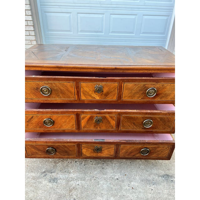 French 19th Century Louis XVI Solid Walnut Commode / Chest of Drawers For Sale - Image 10 of 12