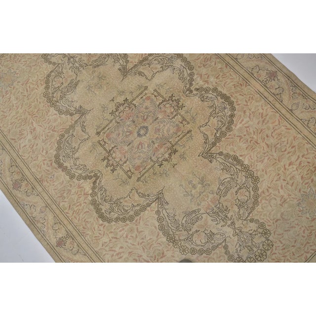 1950s Oushak Handknotted Wool Carpet For Sale - Image 9 of 10