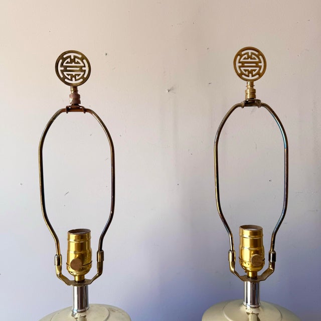 Cobalt Gold Filigree Porcelain Table Lamps For Sale - Image 4 of 7