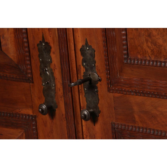 Antique Baroque Facade Half Cabinet in Walnut, 1700 For Sale - Image 10 of 18