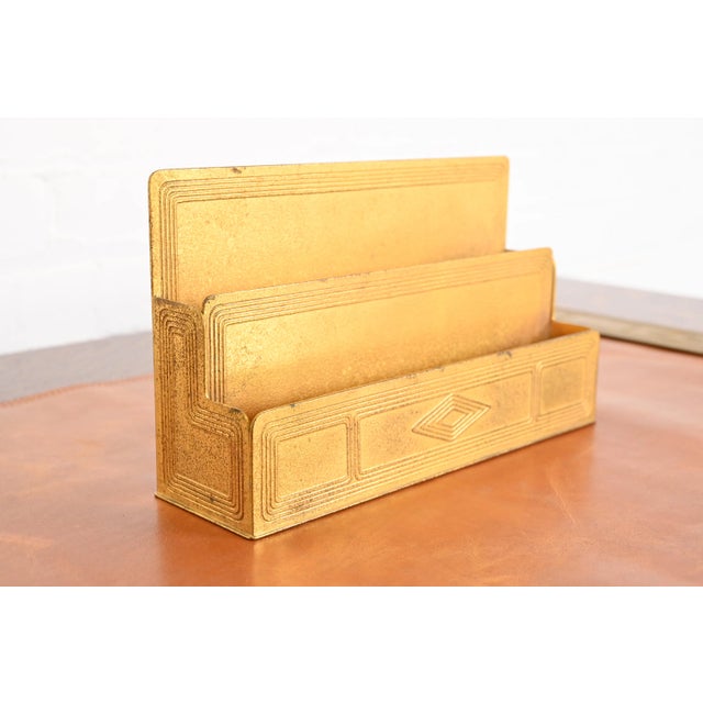 Early 20th Century Tiffany Studios New York Graduate Bronze Doré Letter Rack For Sale - Image 5 of 12