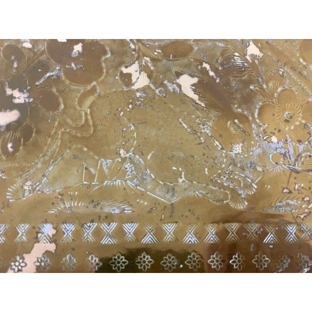 Mid 20th Century Midcentury Modern Spider Leg Table Octagonal Brass Tray For Sale - Image 5 of 7