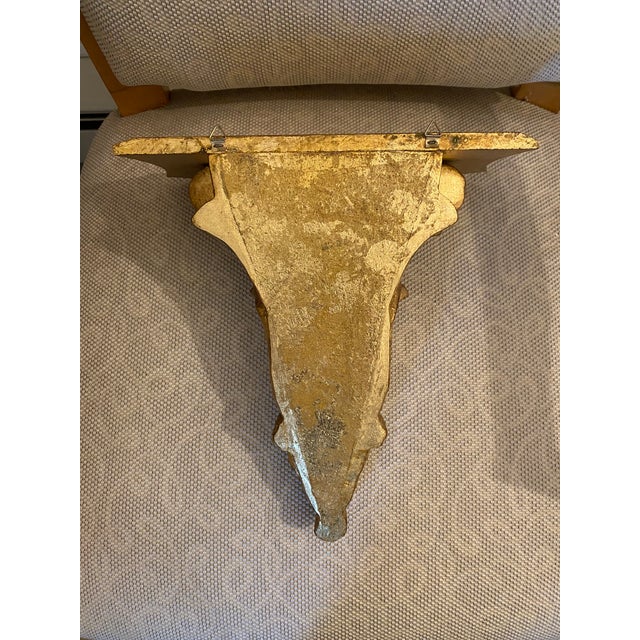 Neoclassical Vintage Italian Neoclassical Gilt Wood Wall Bracket For Sale - Image 3 of 9