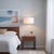 Mid-Century Modern Stretch 15" Swag Lamp, Satin Nickel Steel, White Linen Shade, Dimmable, 92" Tall For Sale - Image 3 of 5